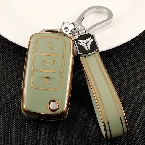 Kryt pouzdra na klíče TPU Skořápka Klíčenka Shell Chránič přívěsku pro VW Volkswagen Polo Golf Passat Beetle Tiguan Škoda Octavia Kodiaq Seat Leon Altea