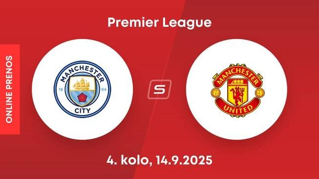 Manchester City - Manchester United: ONLINE prenos z 4. kola Premier League.