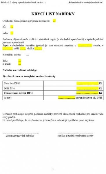 [6997] Relaxační místo s veřejným ohništěm | Veřejná zakázka