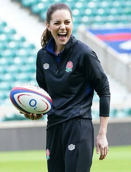 The Duchess of Cambridge Joins England Rugby Training Session