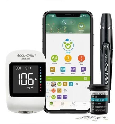Glukometr Accu-Chek Instant mg/dL NOVÁ sada pásků propichovač lancety