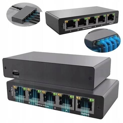 Rozbočovač Lan pro internet Aluminium Plug&play Kompatibilní s Cat5-cat8