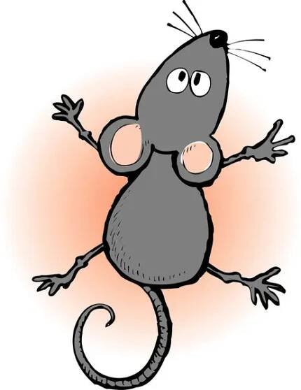 Illustration de dessin animé d'une souris grise mignonne — Image