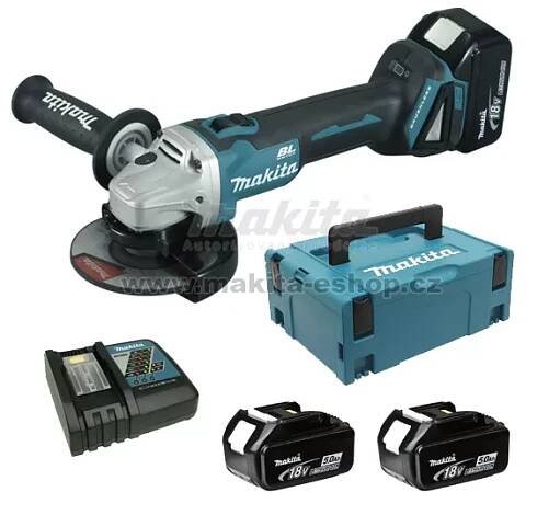 Aku úhlová bruska Makita 125mm DGA504RTJ 18V + systainer
