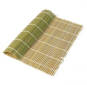 Bambusová rohož pro výrobu sushi, zelená, 27 x 26,5 cm, ploché tyčinky, ks