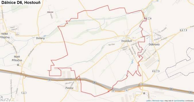 Hostouň, Dálnice D6 - Mapa | Kurzy.cz