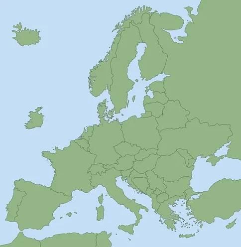 Brexit mapa Evropy bez Velké Británie — Ilustrace