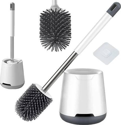 Verk Silikonová štětka na WC 01818 bílá/šedá