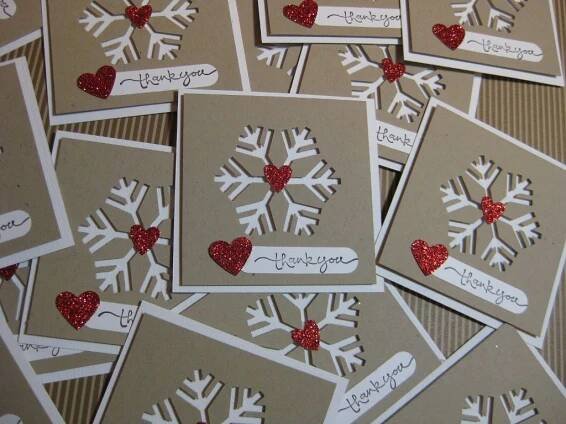 Winter Thank Yous & Card! | Homemade christmas cards, Christmas cards handmade, Diy christmas cards