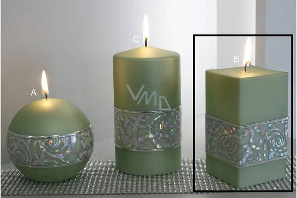 Lima Hologram svíčka mentol hranol 65 x 120 mm 1 kus