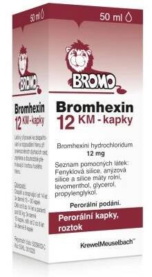 BROMHEXIN 12 KM-KAPKY - 12MG/ML POR GTT SOL 50ML cena od 179 Kč