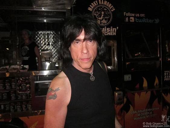 July 5 - NYC - Marky Ramone in front of his food truck 'Cruisin' Kitchen' during the CBGB festival'.