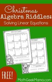 Christmas Algebra Riddles: Solving Linear Equations {FREE}