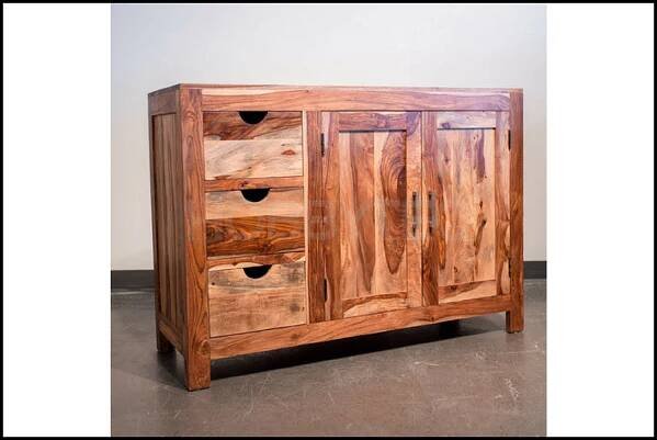 Komoda Amba 120x90 z indického masivu palisandr, Natural