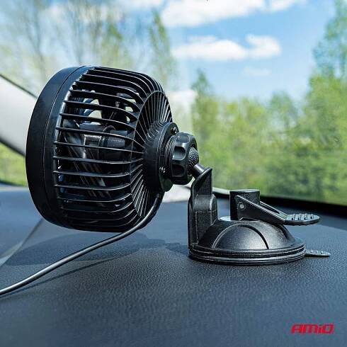 AMiO 03003 ventilátor do auta s přísavkou 6"