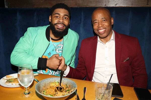 New York City Mayor Eric Adams and Jordan Coleman' attend Jordan Coleman's Album Release Party on March 17, 2023 in New York City.