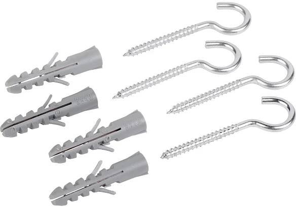 LUX Zahnutý šroubovací hák pozinkovaný s rozpínací hmoždinkou 8 mm x 41 mm, 4 ks