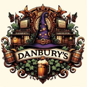 Logo Pub-Style Danburys British Pub Art Pointed Wizard Hat Ptolus City by the Spire Homebrew Artwork