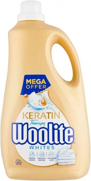 Woolite Keratin Therapy Whites tekutý prací přípravek 60 PD 3,6 l