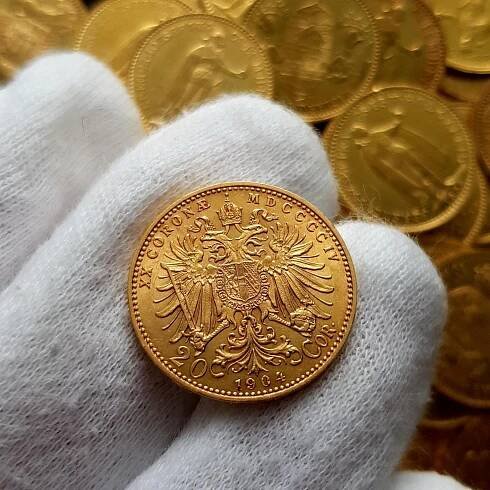 Rakouská 20 Koruna 1904 BZ, František Josef I., zlatá mince - Numismatika