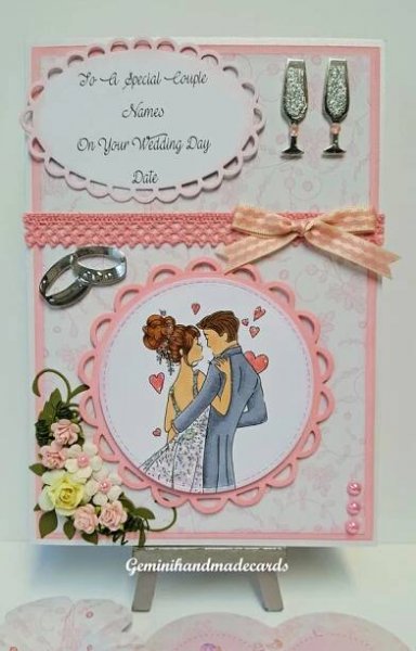 wedding Day Cards, Wedding Couple, special Day, handmade personalised cards for the happy couple, bride and groom, Acceptance