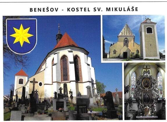 Benešov - kostel sv. Mikuláše  (okr. Benešov)  - Pohlednice místopis