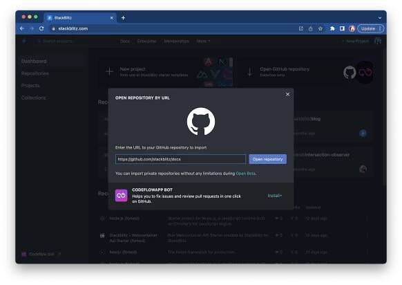 GitHub URL prompt