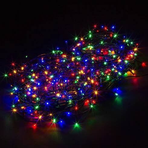 VOLTRONIC Vánoční řetěz - 60 m, 600 LED, barevný, ovladač