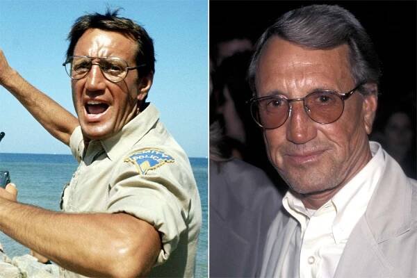 Roy Scheider as Chief Brody in 'Jaws'; Scheider at 'The Myth of Fingerprints' premiere in 1997