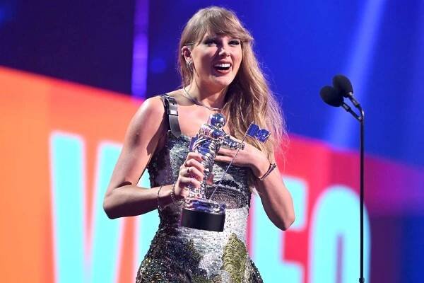 Taylor Swift during the 2024 MTV Video Music Awards on Sept. 11, 2024, in Elmont, N.Y.