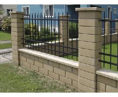 Betonový plot Simple Block plotová stříška ZDS 200 20 x 28 x 5,5 cm průběžná okrová