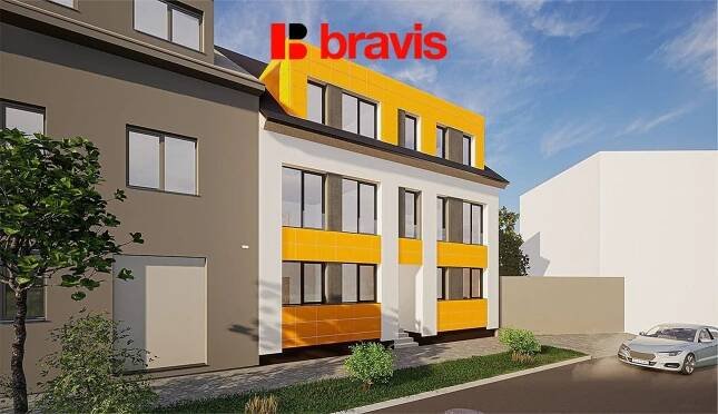 Prodej novostavby bytu 1+kk, ulice Charbulova, Brno - Černovice, parkování - BRAVIS REALITY, s.r.o.