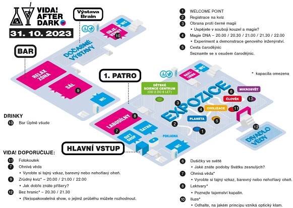 Mapa expozice – VIDA! After Dark: Magic