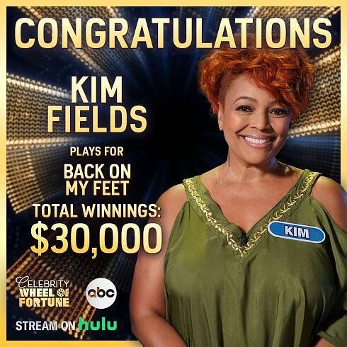 Kim Fields Wins $30,000 on Celebrity Wheel of Fortune - Back on My Feet