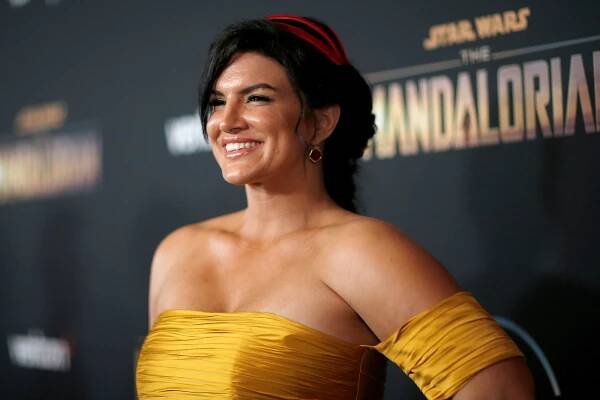 FILE PHOTO: Cast member Gina Carano poses at the premiere for the television series "The Mandalorian" in Los Angeles, California, U.S., November 13, 2019. REUTERS/Mario Anzuoni/File Photo