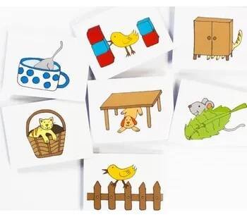 Logopedické kartičky - Předložky