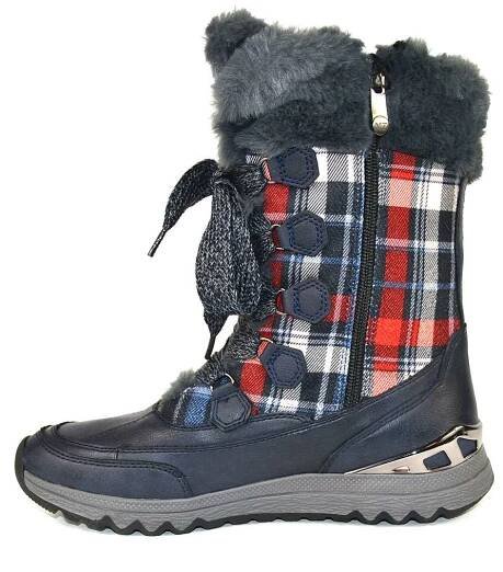 Marco Tozzi Stiefel Winter Boots Damen Fur Winterboots Kurzstiefel Karomuster