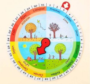 Magnetický kalendář Čtyři roční období, s nímž se děti naučí názvy měsíců i ročních období a budou vždy vědět, kolikátého je.