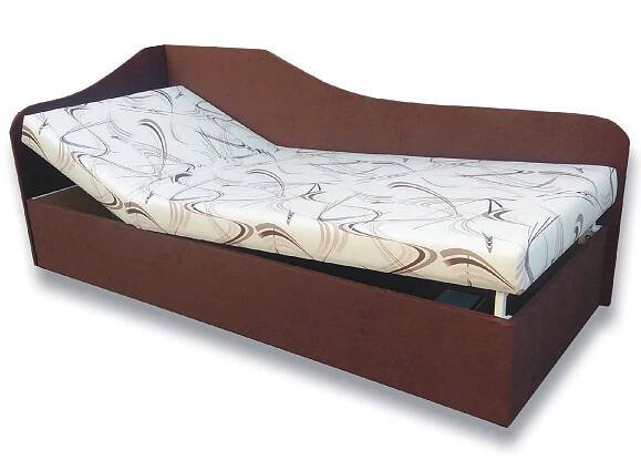 Jednolůžková postel (válenda) 90 cm Abigail (Sand 10 + Tmavě hnědá 40) (L)