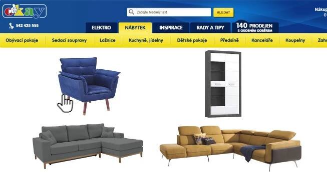 Nakupujte nově nábytek na www.okay.cz - bumper
