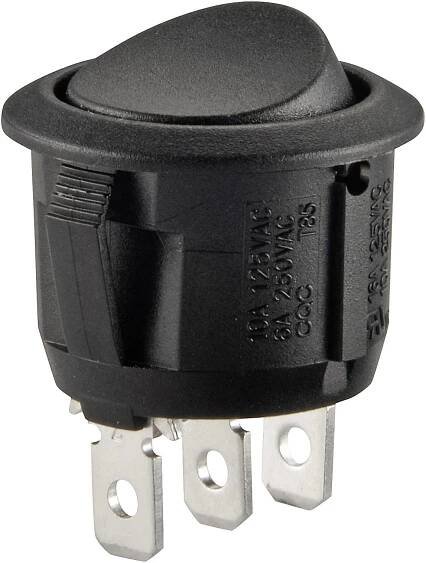 TRU COMPONENTS 700169 kolébkový spínač R13-112C B/B 250 V/AC 6 A 1x zap/zap s aretací 1 ks