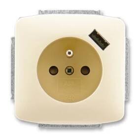 Zásuvka ABB Tango 5569A-A02357 C slonová kost s USB nabíjením