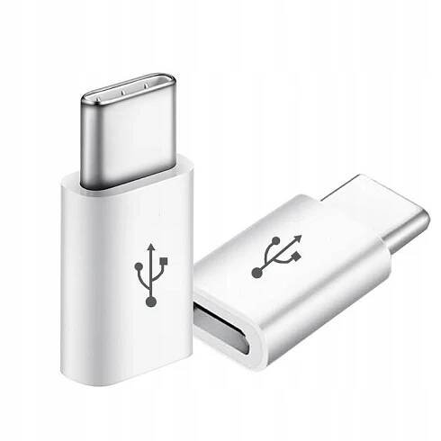Bílý adaptér redukce přechodka z microUSB na USB-C | Aukro