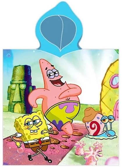Dětské plážové pončo - osuška s kapucí SpongeBob a Patrik