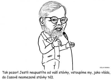 Kreslený vtip - Petr Fiala našel protiopatření na stávku - Seznam Médium
