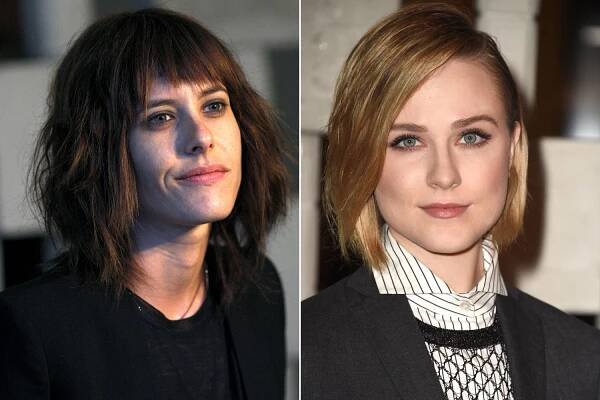 Katherine Moennig (left) and Evan Rachel Wood were seen holding hands at an LA gala.