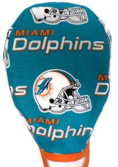 Men's Miami Dolphins Unlined Surgical Scrub Hat, Optional Sweatband, Handmade - Crazy Caps Scrub Hats