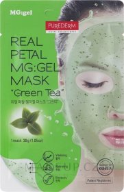 Hydrogelová maska na obličej Zelený čaj - Purederm Real Petal MG:Gel Mask Green Tea