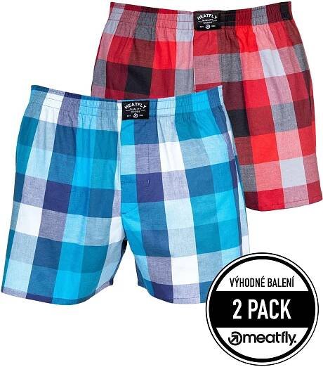 Meatfly pánské boxerky Doug Blue / Red