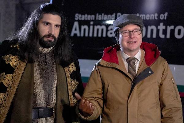 Staten Island vampires Nandor (Kayvan Novak) and Colin (Mark Proksch) are roommates in “What We Do in the Shadows.”
